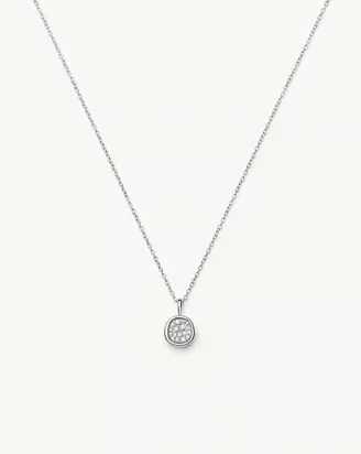 Molten Soft Square Pavé Pendant Necklace 

 | Silver Plated/Cubic Zirconia from Missoma