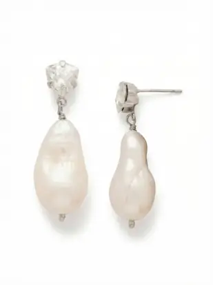 Sedge Pearl Dangle Earrings - EGJ4PDMDP from Sorrelli