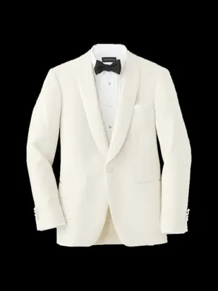Wool Blend Shawl Collar Dinner Jacket - Ivory from Paul Fredrick
