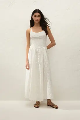 Milana Midi Dress Dolce Broderie White from Faithfull