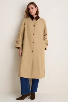 Khaki Long Winston Trench Coat from Tuckernuck