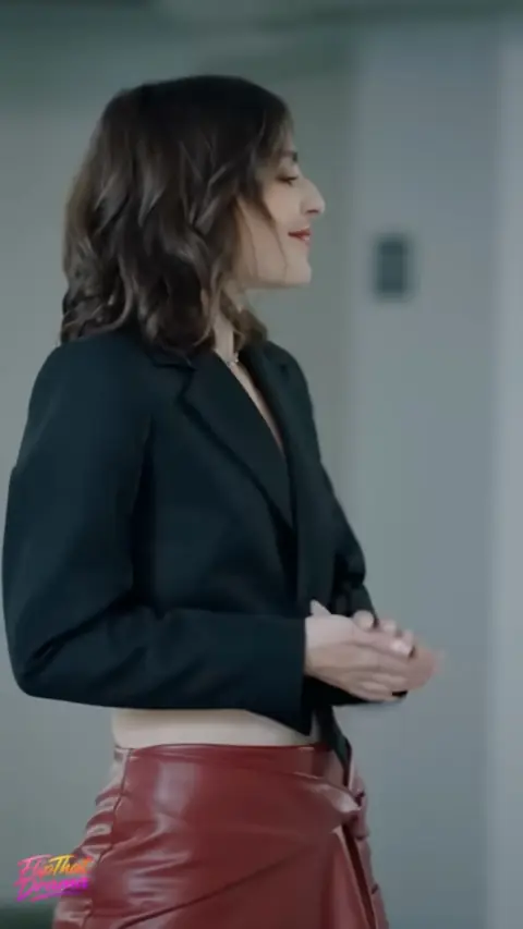 Black cropped blazer and burgundy leather skirt, in My Homeless Mafia Husband