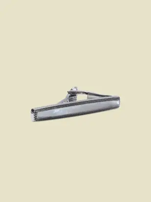 Silver Milgrain Mother of Pearl Tie Bar from The Black Tux