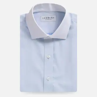 The Light Blue Signature Fine Twill Winchester Collar Custom Shirt from Ledbury