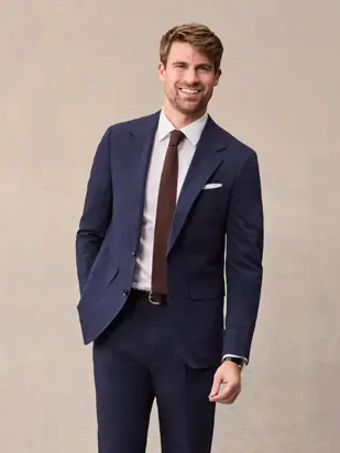 Navy Seersucker Suit Jacket from The Black Tux