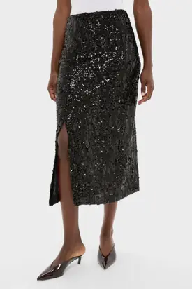 Black Sequin Pencil Skirt from Tuckernuck