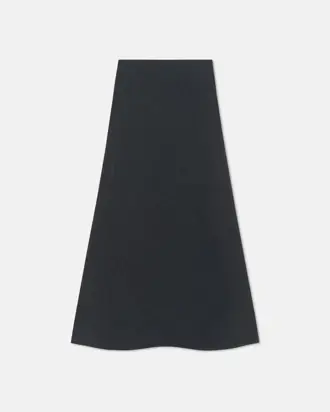 Priel - Overwashed Merino Mid-Length Skirt - Charcoal from Nanushka