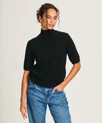 Lightweight Cashmere Short Sleeve Turtleneck Sweater from Naadam