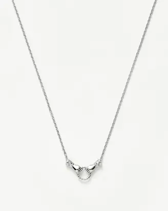 Harris Reed In Good Hands Mini Pendant Slider Necklace | Silver Plated/Cubic Zirconia & Black Onyx from Missoma