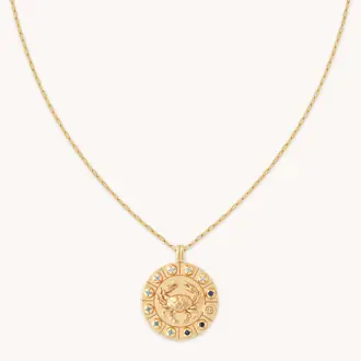 Cancer Bold Zodiac Pendant Necklace in Gold from Astrid & Miyu