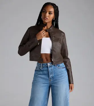Along For The Ride Faux Leather Biker Jacket from Windsor