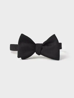 Black Textured Silk Bow Tie from The Black Tux