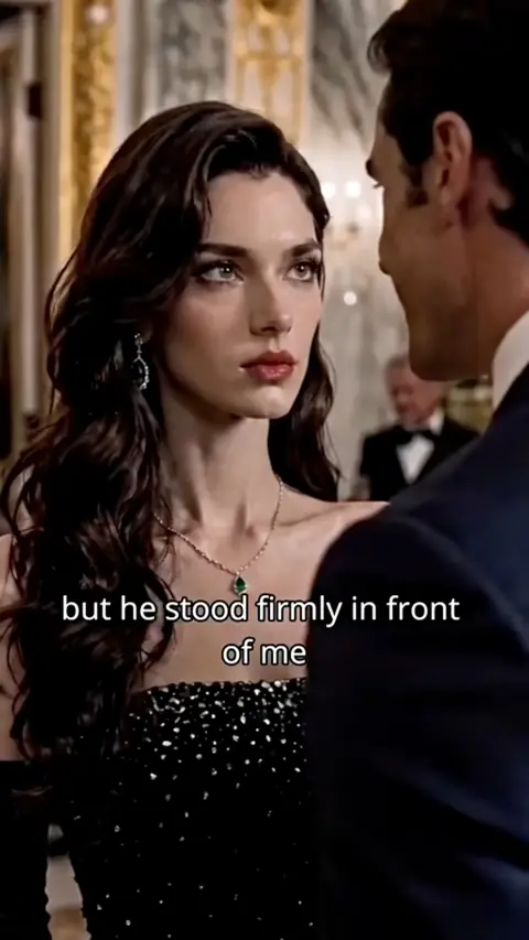 Black sequin strapless gown and emerald pendant, in Nobody Knew I Could Read Minds