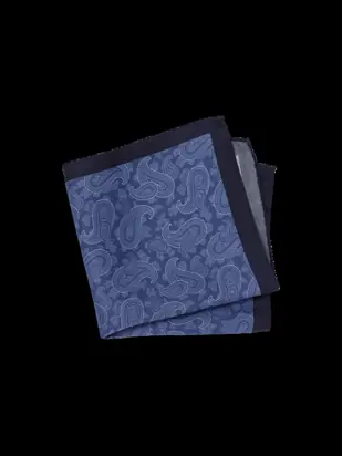 Paisley Silk Pocket Square - Blue from Paul Fredrick