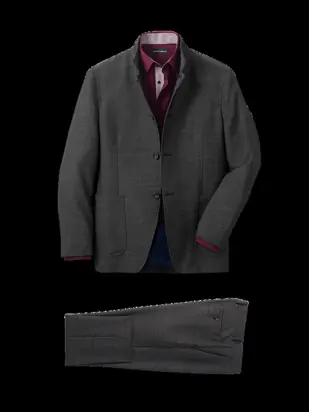 Cavalry Twill Wool Suit - Black/grey from Paul Fredrick