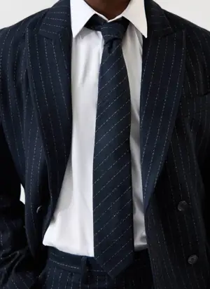 Textured Stripe Tie | Navy from Percival
