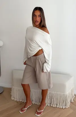 If You Insist Off Shoulder Long Sleeve Top White from White Fox