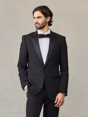 Essential Tuxedo Jacket in Black from The Black Tux