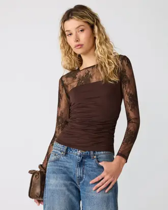 REESE KNIT TOP DARK ESPRESSO from Steve Madden