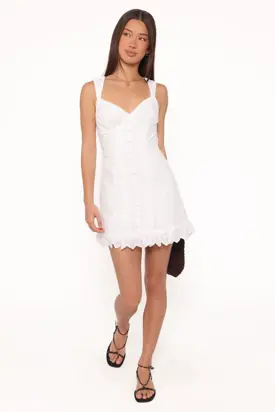 Cherish Eyelet Mini Dress - White from Petal & Pup