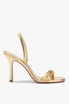 Annie Sandal In Gold Metallic Leather from Larroudé