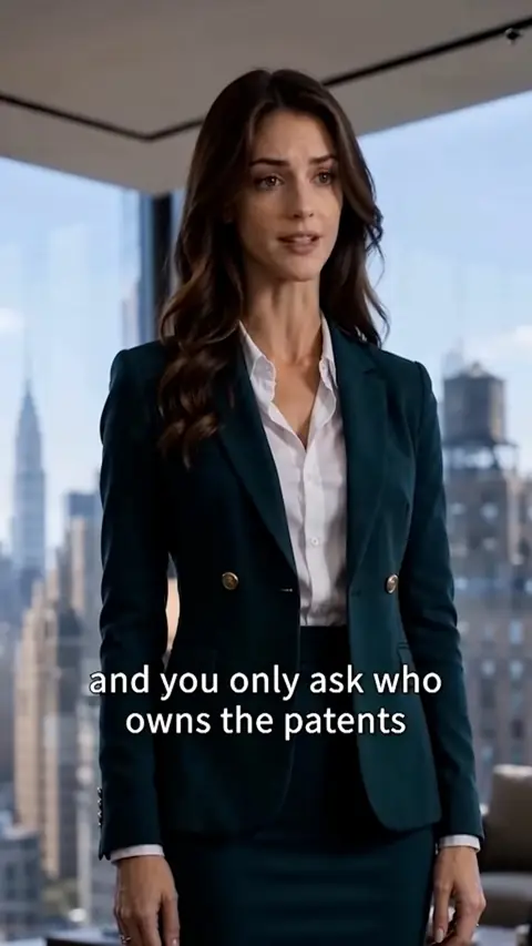 Dark teal double-breasted blazer and a white shirt, in Everything You Took, I'm Coming For