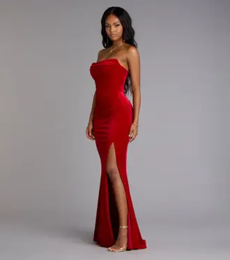 Julia Velvet Corset High Slit Mermaid Dress from Windsor