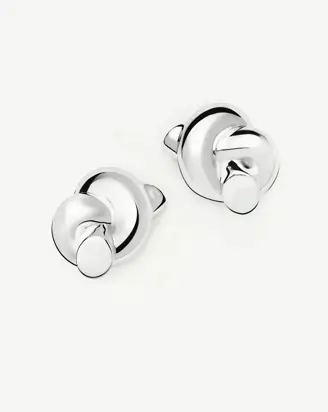 Lucy Williams Knot Oversized Stud Earrings | Silver Plated from Missoma