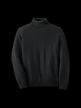 Cotton Blend Turtleneck Sweater - Black from Paul Fredrick