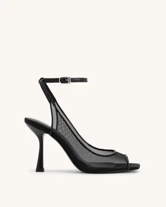 Serenity Open Toe Mesh Slingback Sandals - Black from JW PEI