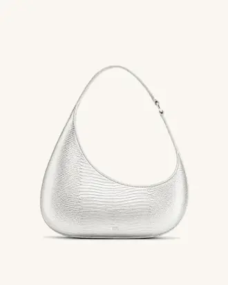 Harlee Faux Lizard-Embossed Shoulder Bag - Silver from JW PEI