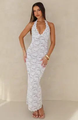 Destiny Lace Maxi Dress White from White Fox