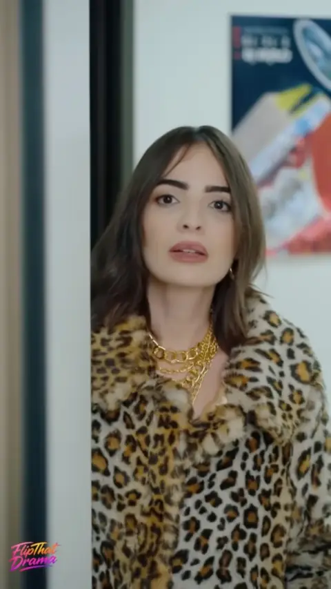 Leopard faux fur coat with chunky gold chains, in My Homeless Mafia Husband