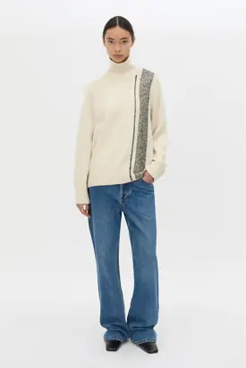 Tusk Stripe Detail Knit Turtleneck from Camilla and Marc