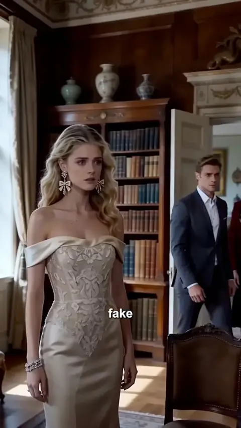 Champagne off-shoulder embroidered gown, in They Locked Away the Sister Who Made Them Rich