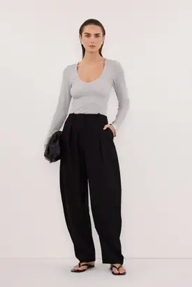 YASMIN SILVER MARLE LONG SLEEVE TOP from Dissh