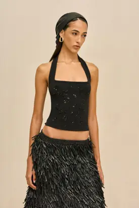 ELIO KNIT TOP - BLACK from Cult Gaia