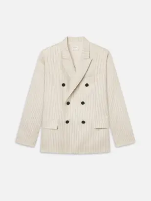 The Pinstripe Avenue Blazer -- Cream Multi from FRAME