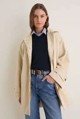 Khaki Drew Mid-Length Trench Coat from Tuckernuck