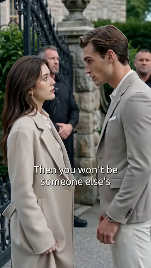 Oatmeal long coat and a stone summer suit, still at 36:53 in She Married a Mafia Boss for a Deal