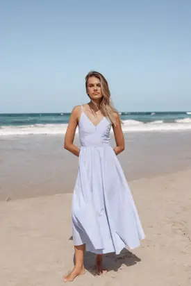 Romilly Strappy Maxi Dress - Light Blue from Petal & Pup