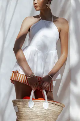 Vanessa Halterneck Top - White from Petal & Pup