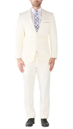 Hart 3pc Slim Fit Winter White Suit from Suit Studio