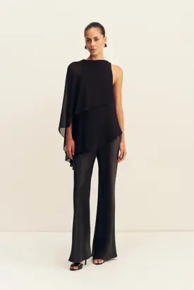 AMINA ASYMMETRICAL TIERED TOP - BLACK from Shona Joy