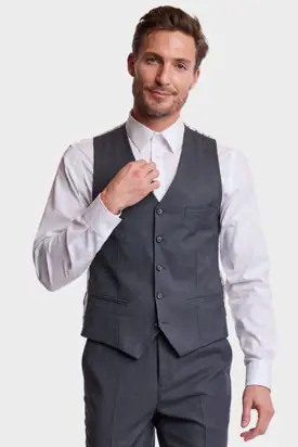 Modern Fit - Eaton 5 Button Vest - Charcoal Shark from Paisley & Gray