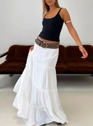 Miriah Maxi Skirt White from Princess Polly