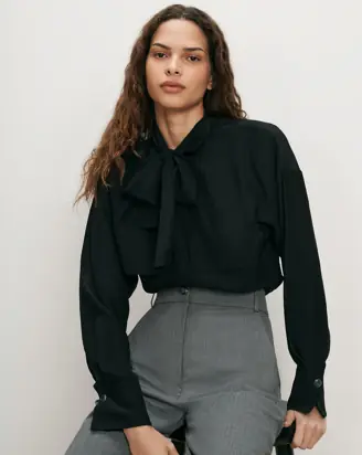 Darlis Scarf-Neck Blouse from Veronica Beard