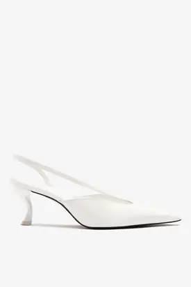Larroudé by Nicolò B.: Lucia Slingback Pump White Patent Leather from Larroudé