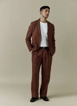 Tailored Blazer | Linen | Brown from Percival