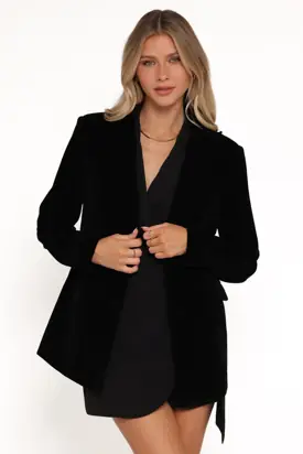 Clive Velvet Blazer - Black from Petal & Pup